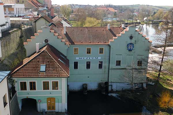 Blick auf das Elektrizitätswerk in Písek