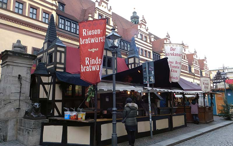 Blick zum historischen Weihnachtsmarkt