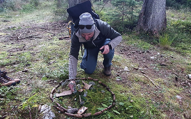 Während wir sammeln, wird das Picknick vorbereitet