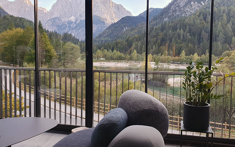 Die Aussicht zum Jasna-See. Hier werden die Aperitifs serviert