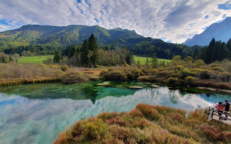 Blick auf das Naturschutzgebiet Zelenci