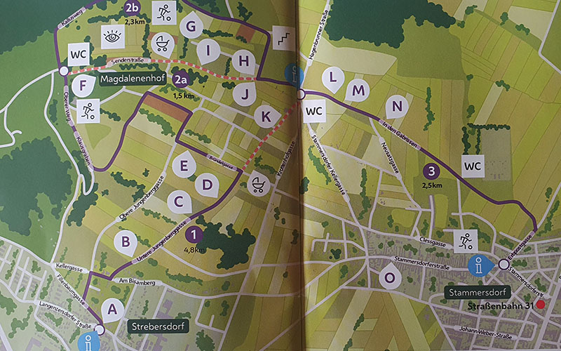 Der Streckenverlauf am Bisamberg