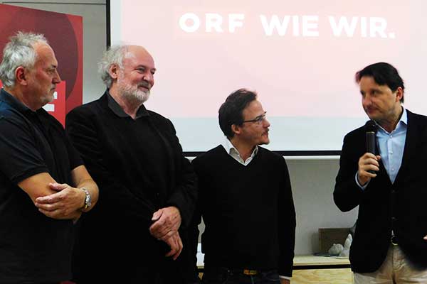 Das Team um Martin Traxl bei der Vorführung