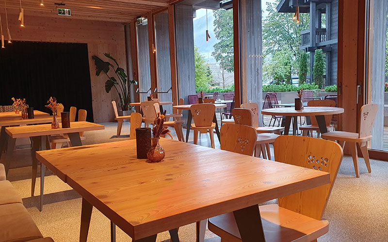 Blick ins Restaurant des Hotels