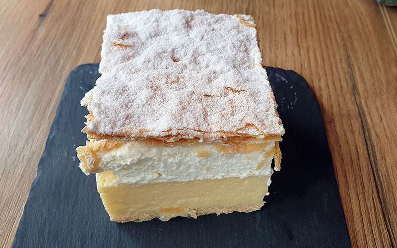 Auch die Cremeschnitte schmeckt herrlich