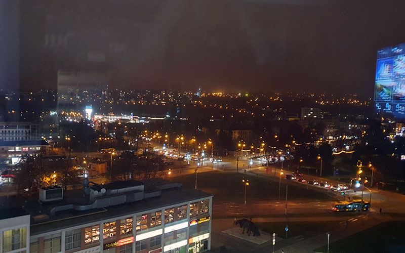 Blick auf die Stadt vom Hotelzimmer