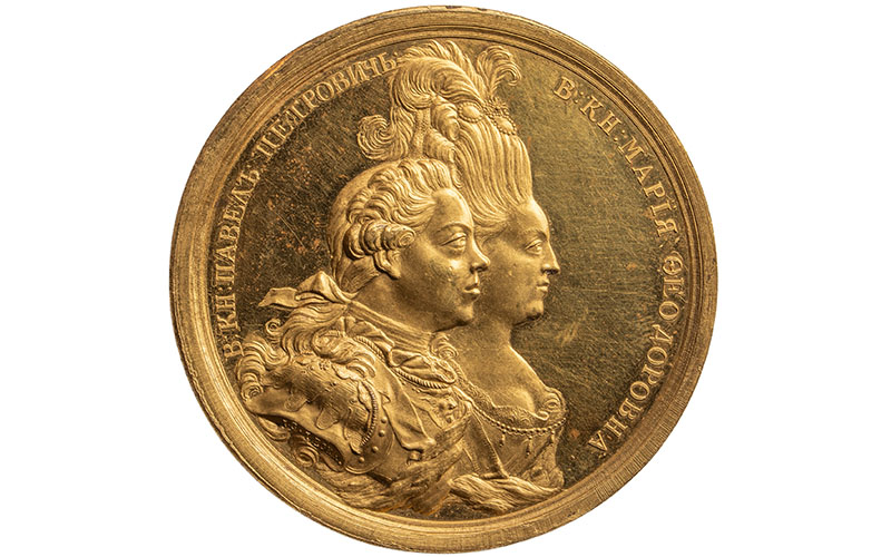 Medaille auf die Vermählung des russischen Kronprinzen Paul Petrowitsch mit Maria Fjodorowna, KHM Wien, Münzkabinett