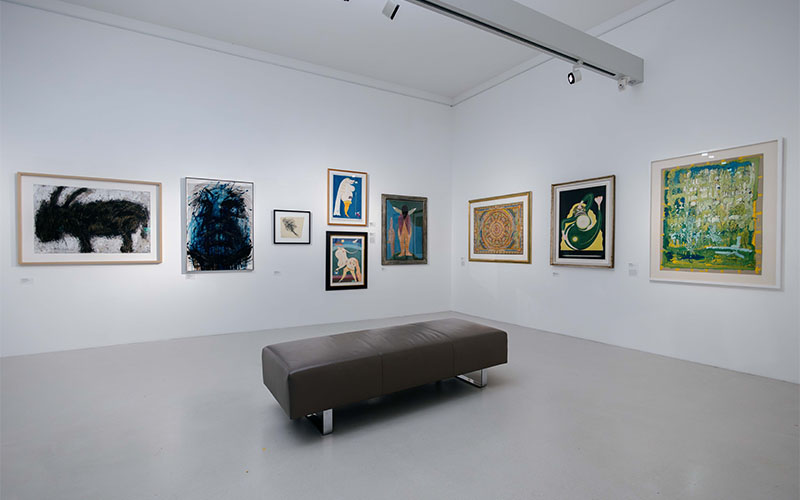 Ausstellungsansicht: Arnulf Rainer & Art Brut, Foto © Cedrick Kollerics