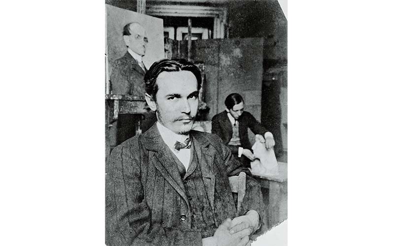Das Porträt von Anton Peschka in der Ausstellung im Egon Schiele Museum in Tulln