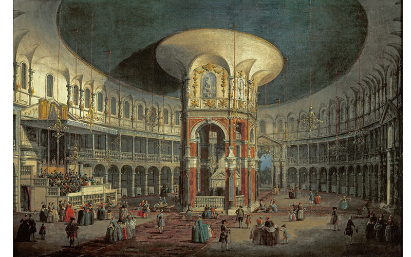 Canaletto: Der Innenraum der Ranelagh-Rotunde, Compton Verney, UK © Compton Verney, Foto: Jamie Woodley