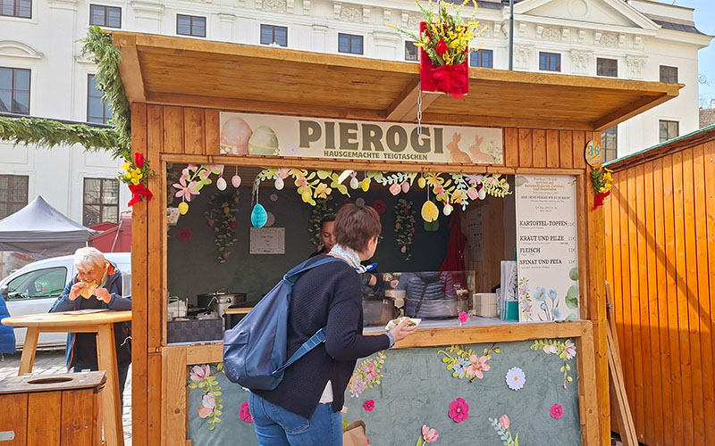 Pierogi am Ostermarkt auf der Freyung
