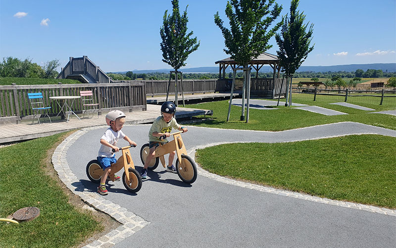 Ein Highlight: Der Laufrad-Parcour