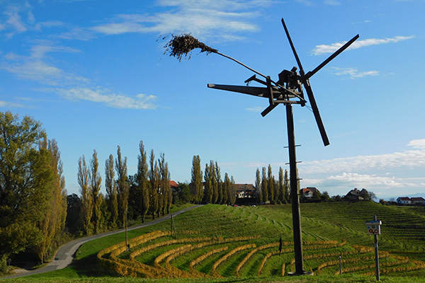 Blick auf die Weinberge und den Klapotetz