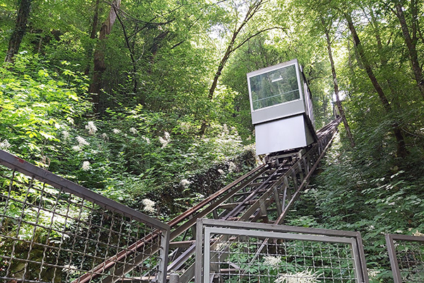 Der Aufzug zurück zum Informationszentrum