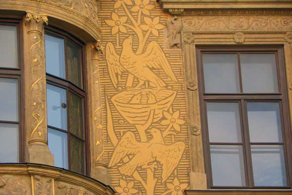 Detail der Hausfassade