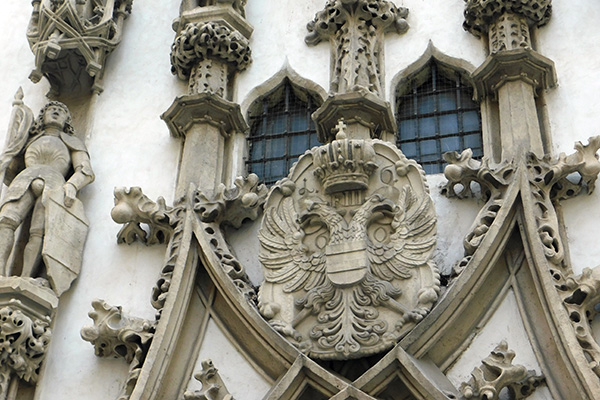 Detail an der Fassade des Alten Rathauses