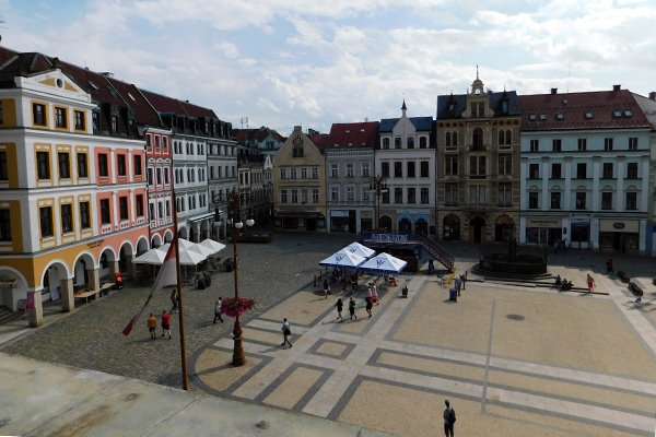 Blick auf den Hauptplatz von Liberec 