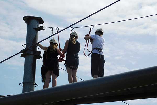 Die ganz Mutigen beim Flying Fox