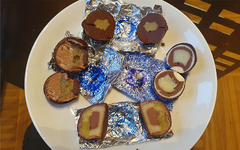 Das Innenleben meiner Test-Mozartkugeln