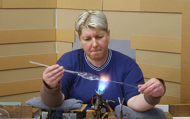 Das Glas wird erhitzt