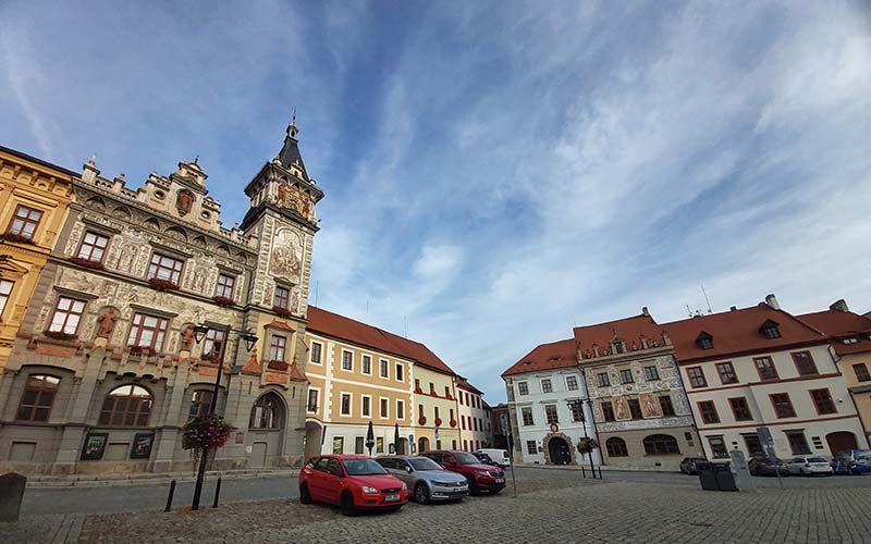 Das Neue Rathaus am Hauptplatz von Prachatice